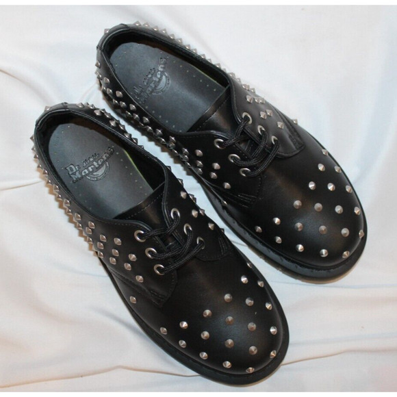 NIB DR MARTENS Women's 1461 Stud Wanama Leather Lace Up Oxford Derby Shoes - Picture 6 of 7